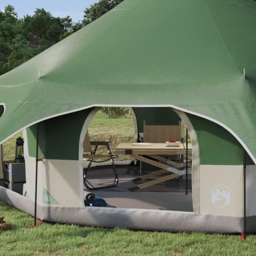  Családi Sátor Zöld 10 személyes 185T poliészter PU bevonattal