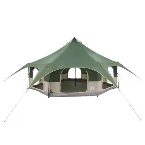  Családi Sátor Zöld 10 személyes 185T poliészter PU bevonattal