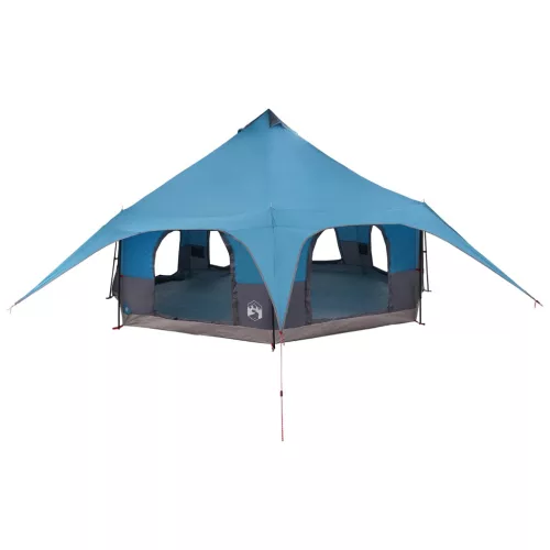  Családi Sátor Kék 10 személyes 185T poliészter PU bevonattal