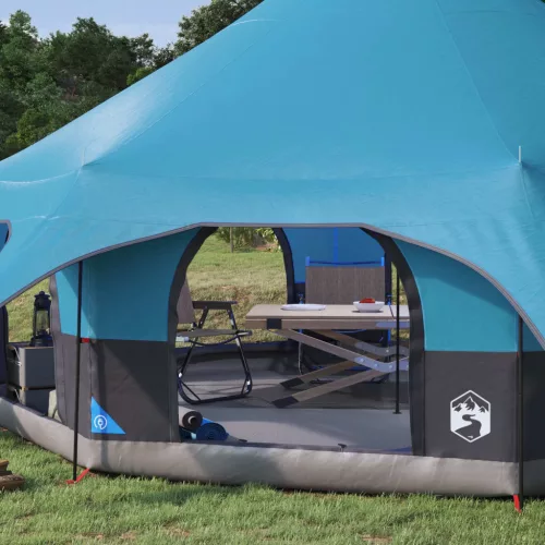  Családi Sátor Kék 10 személyes 185T poliészter PU bevonattal
