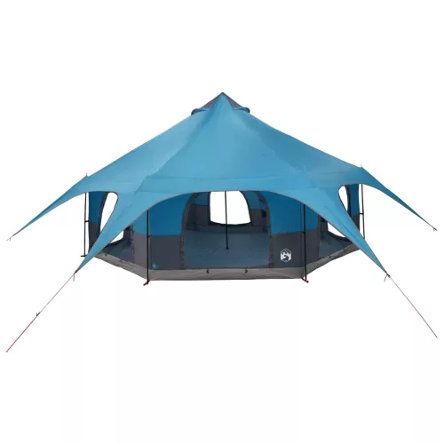  Családi Sátor Kék 10 személyes 185T poliészter PU bevonattal