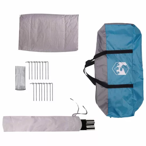  Családi Sátor Kék 10 személyes 185T poliészter PU bevonattal