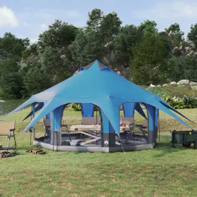    Családi Sátor Kék 5 személyes 185T poliészter PU bevonattal