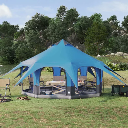  Családi Sátor Kék 5 személyes 185T poliészter PU bevonattal