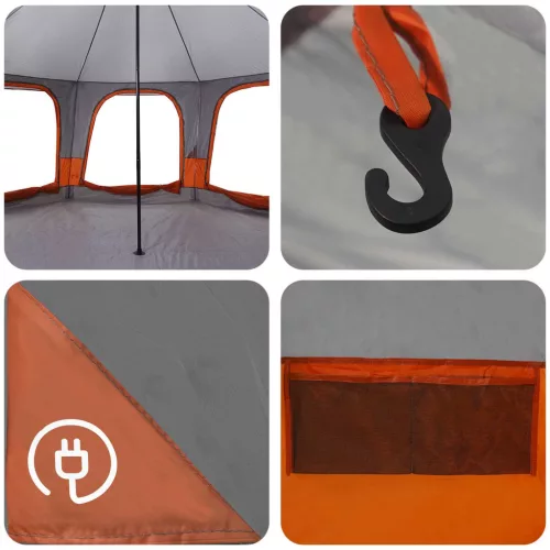  Családi Sátor Szürke és narancs 5 személyes