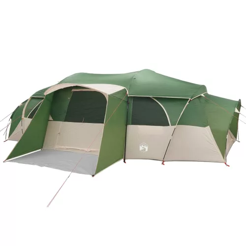  Családi sátor esővédővel vízálló alagút Zöld 18-Fős