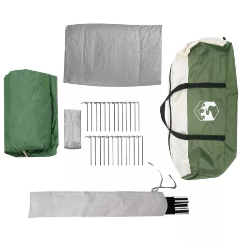  Családi sátor esővédővel vízálló alagút Zöld 18-Fős