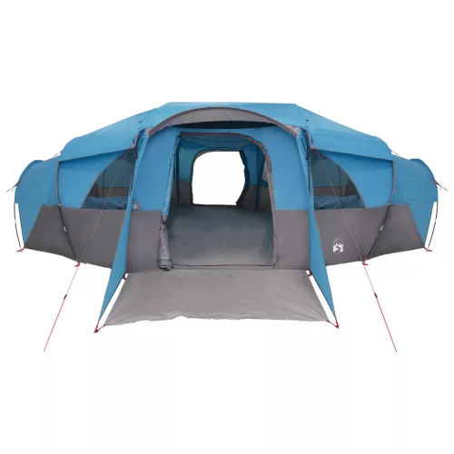  Családi sátor esővédővel vízálló alagút Kék 18-Fős