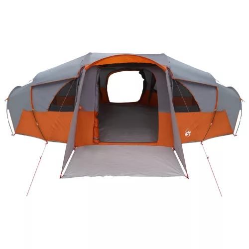  Családi sátor esővédővel vízálló Szürke és narancs 18-Fős
