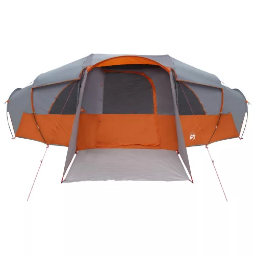  Családi sátor esővédővel vízálló Szürke és narancs 18-Fős