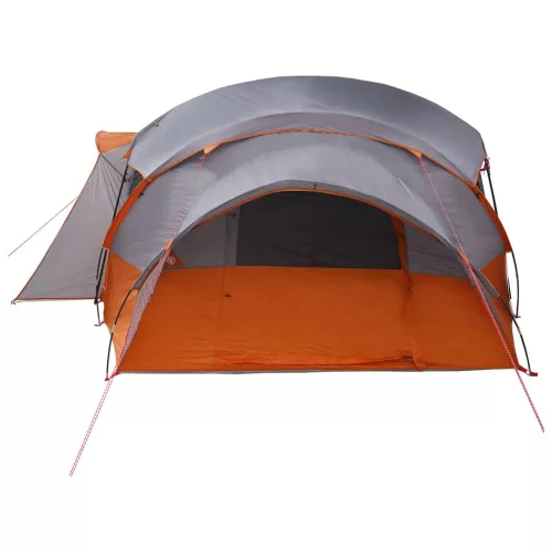  Családi sátor esővédővel vízálló Szürke és narancs 18-Fős