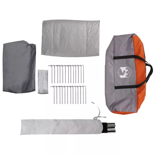  Családi sátor esővédővel vízálló Szürke és narancs 18-Fős