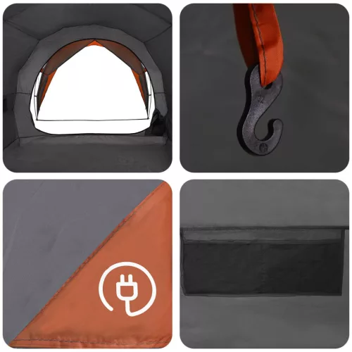  Családi Sátor Szürke és narancs 610 x 610 x 210 cm