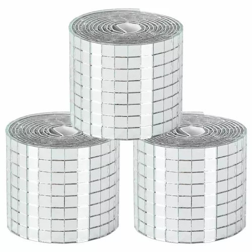  Tükör Mozaik Csempe Geometrikus 3 pcs Ezüst 100 x 4 cm Üveg