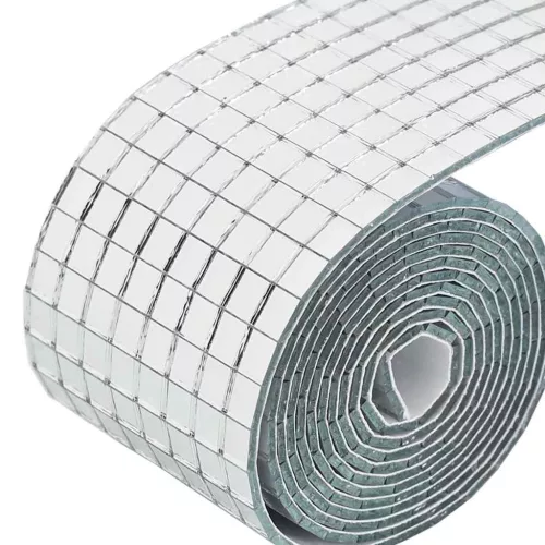  Tükör Mozaik Csempe Geometrikus 3 pcs Ezüst 100 x 4 cm Üveg