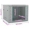  Hálózati szekrény tárolóval Szürke 60 x 60 x 50 cm Acél