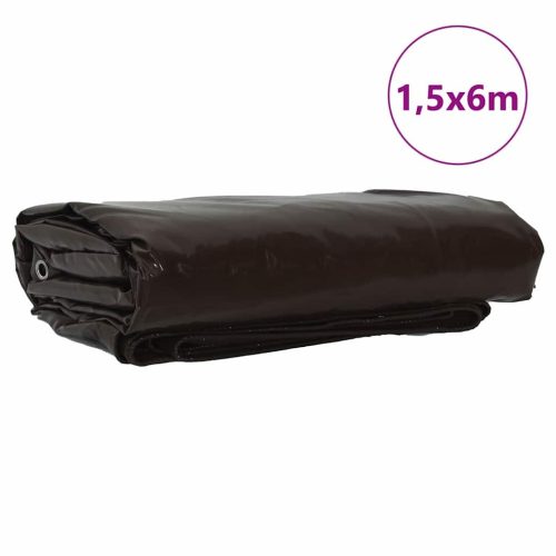  Ponyva 650g / m² Barna 1,5 x 6 m Vászon PVC bevonattal