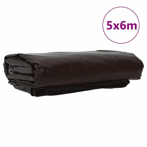  Ponyva 650g / m² Barna 5 x 6 m Vászon PVC bevonattal