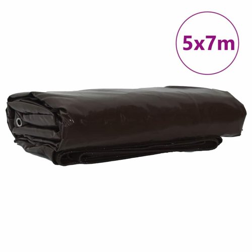  Ponyva 650g / m² Barna 5 x 7 m Vászon PVC bevonattal