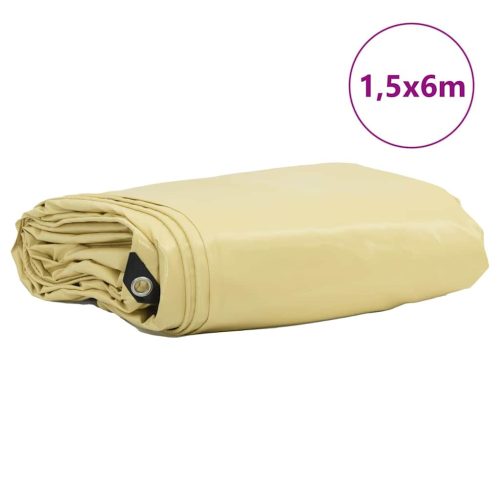  Ponyva 650g / m² Bézs 1,5 x 6 m Vászon PVC bevonattal