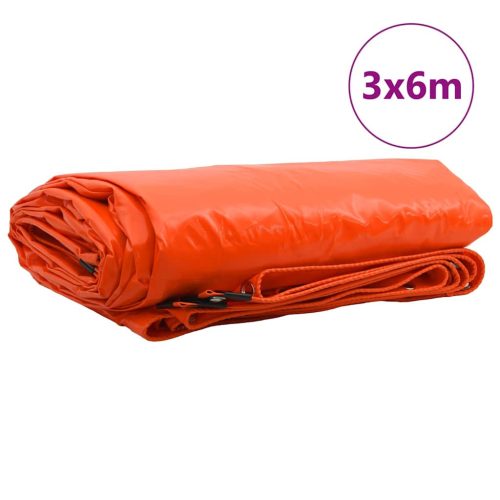  Ponyva 650g / m² Narancssárga 3 x 6 m Vászon PVC bevonattal