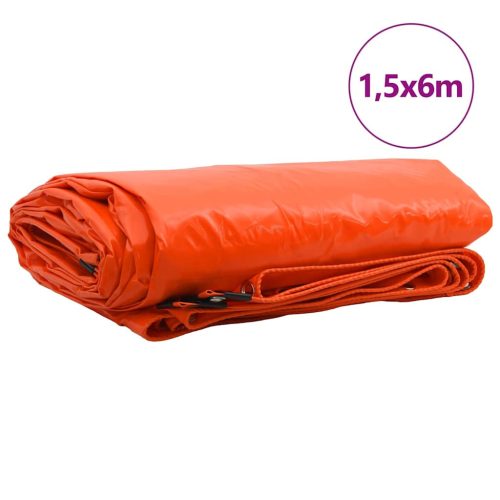 Ponyva 650g / m² Narancssárga 1,5 x 6 m Vászon PVC bevonattal