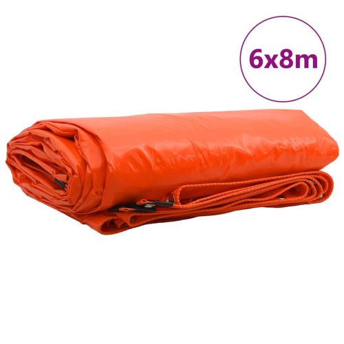  Ponyva 650g / m² Narancssárga 6 x 8 m Vászon PVC bevonattal