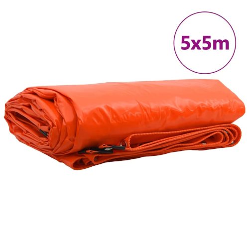 Ponyva 650g / m² Narancssárga 5 x 5 m Vászon PVC bevonattal