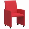 Étkező Székek kerekekkel 2 pcs Piros 57 x 66 x 94 cm Műbőr