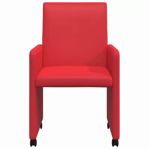  Étkező Székek kerekekkel 2 pcs Piros 57 x 66 x 94 cm Műbőr