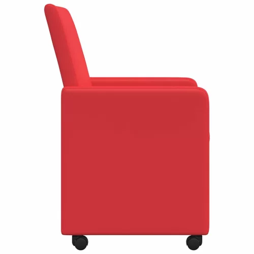  Étkező Székek kerekekkel 2 pcs Piros 57 x 66 x 94 cm Műbőr