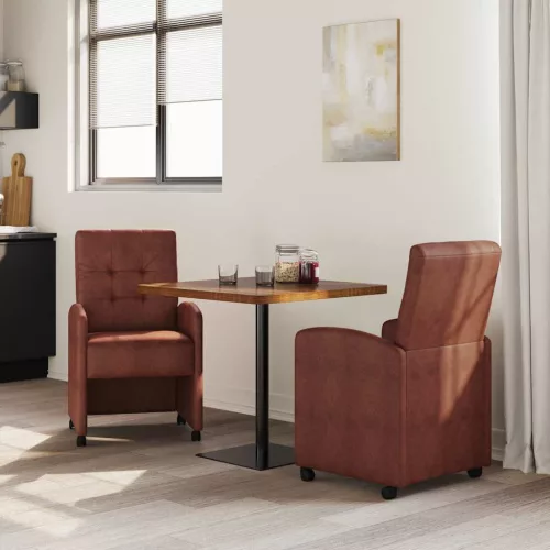  Étkező Székek 2 pcs Fényes barna 57 x 67 x 98 cm Műbőr