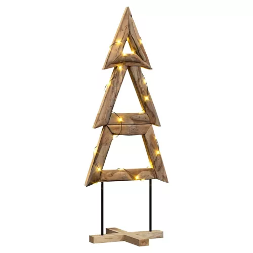  Karácsonyfa állvánnyal Barna 150 cm Tömör tíkfa