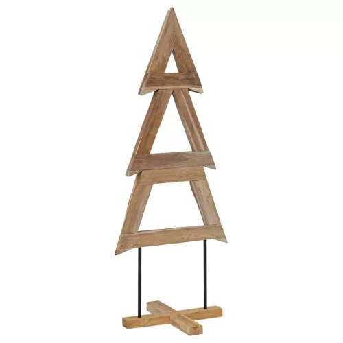  Karácsonyfa állvánnyal Barna 150 cm Tömör tíkfa