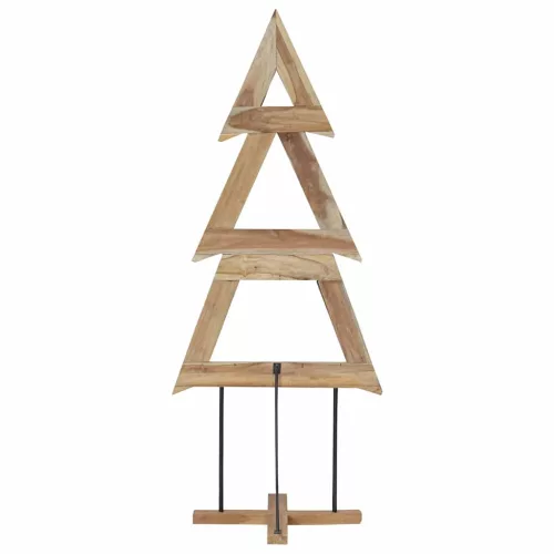  Karácsonyfa állvánnyal Barna 180 cm Tömör tíkfa