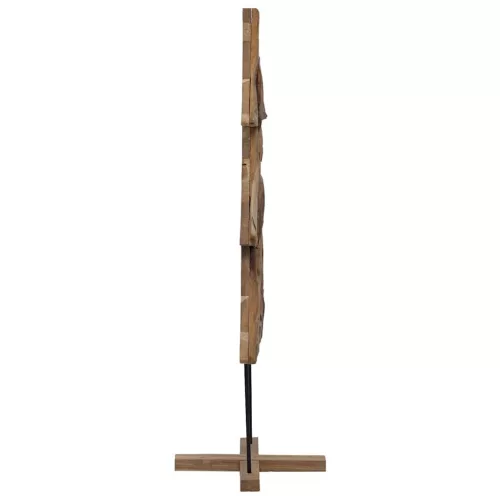  Karácsonyfa állvánnyal Barna 90 cm Tömör tíkfa