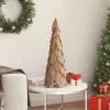  Karácsonyfa állvánnyal Barna 80 cm Tömör tíkfa