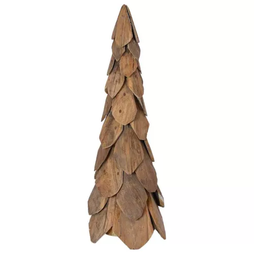  Karácsonyfa állvánnyal Barna 80 cm Tömör tíkfa