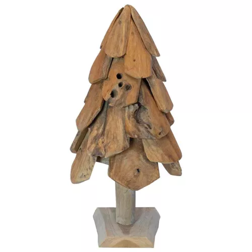  Karácsonyfa állvánnyal Barna 60 cm Tömör tíkfa