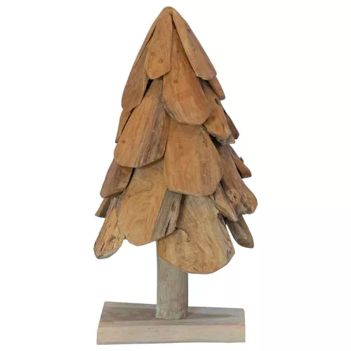  Karácsonyfa állvánnyal Barna 60 cm Tömör tíkfa