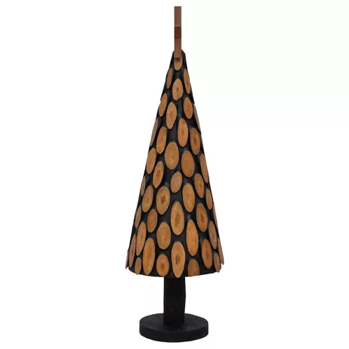  Karácsonyfa állvánnyal Barna 150 cm Tömör tíkfa