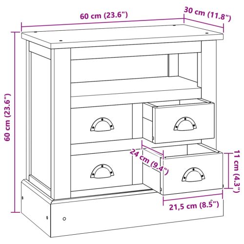  Tárolószekrény fiókkal Barna 60 x 30 x 60 cm Tömör Teakfa