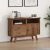  Széf fiókkal Barna 100 x 30 x 68 cm Tömör Teakfa