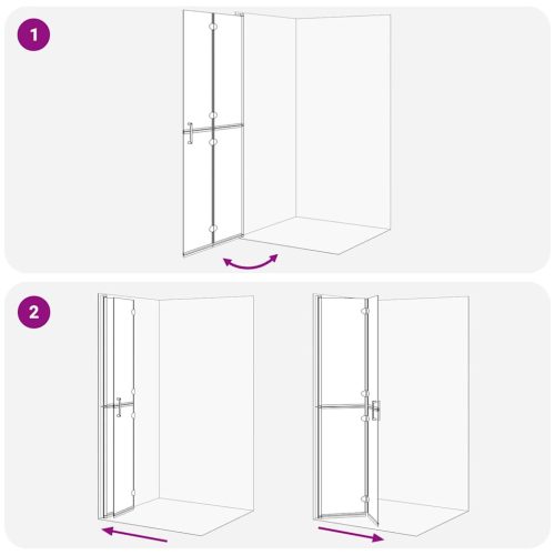  Nyitott zuhanyfal Egyéb Aranyszínű és átlátszó 80 x 190 cm