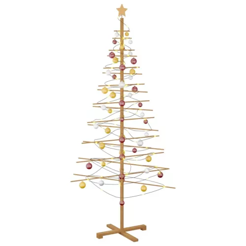  Fából készült Karácsonyfa állvánnyal Barna 210 cm bambusz