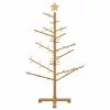  Fából készült Karácsonyfa állvánnyal Barna 125 cm Tömör fenyőfa