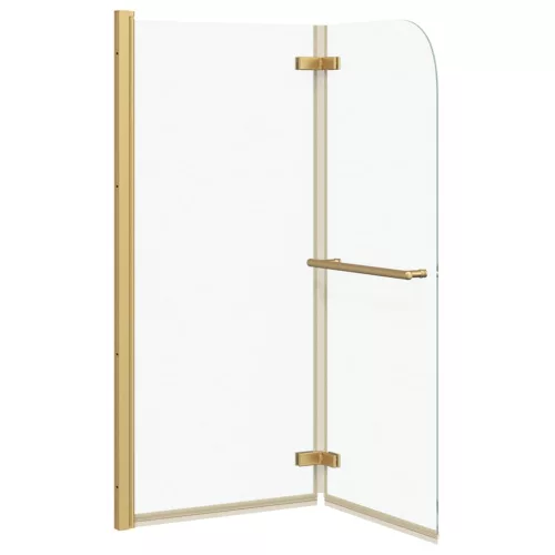  Zuhanybeépítés Arany 120 x 140 cm ESG üveg és alumínium