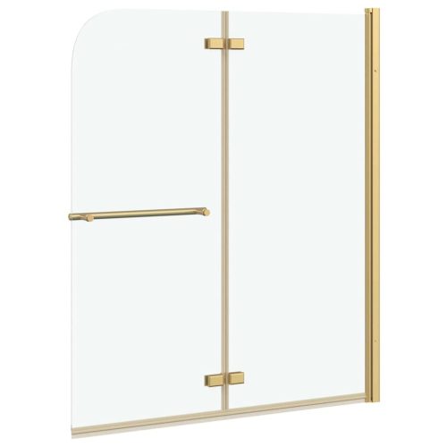  Zuhanybeépítés Arany 120 x 140 cm ESG üveg és alumínium