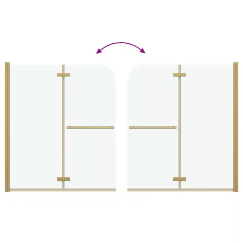  Zuhanybeépítés Arany 120 x 140 cm ESG üveg és alumínium