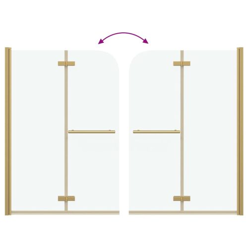  Zuhanybeépítés Arany 95 x 140 cm ESG üveg és alumínium